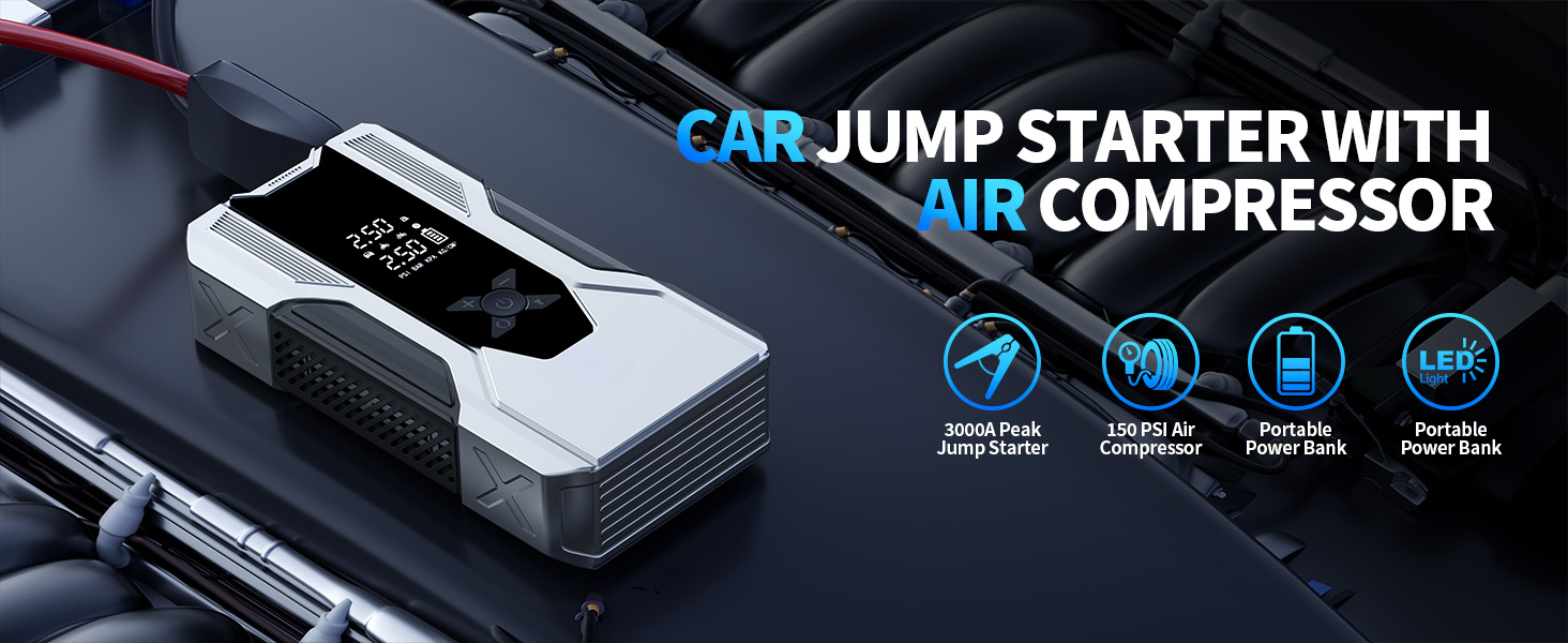Jump Starter with Air Compressor