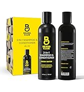 The Beard Club Mens 2 in 1 Shampoo and Conditioner Set - Sulfate Free, Moisturizing, Citrus Scent...