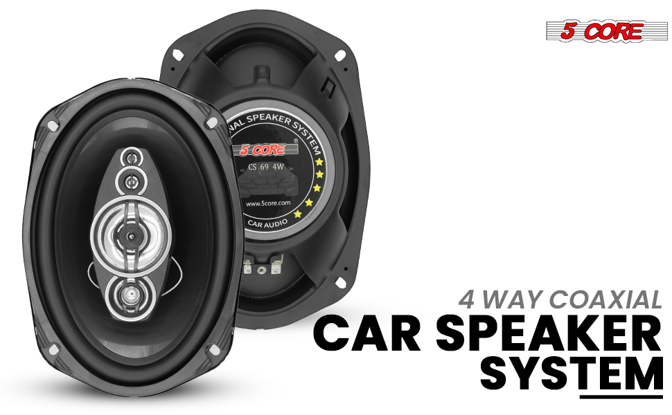 coaxial car speaker audio stereo 4 way full range door dash mount component system loud clear sound