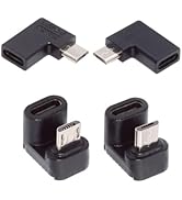 Strhowill 4Packs Micro USB 2.0 Connector Micro USB Male to USB C Female 90/180 Degree Angled Conn...