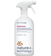 ATTITUDE Fruit &amp; Vegetable Wash, Food-Safe Produce Wash, Removes Dirt &amp; Residue, Vegan &amp; Plant-Ba...