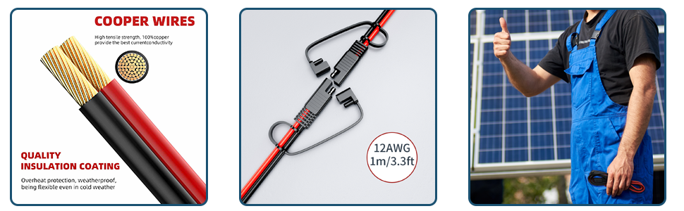 12AWG SAE to SAE Extension Cable