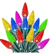 TW SHINE C6 Christmas String Lights, 200 LED 66 FT Christmas Lights Outdoor with 8 Modes Timer, W...