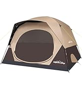 4/6 Person Blackout Camping Tent, Easy Setup Waterproof Family Dome Tent for Camping with Rainfly...