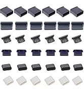 36 PCS 6 Types USB Anti Dust Cover Plugs, Silicone Soft Micro USB Cap Port Protector, USB Type-C ...