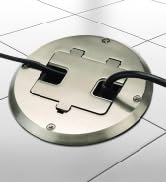 RACO Floor Box Kit 6239ACNI Nickel 15A/125V Duplex Receptacle Outlet with USB Ports, Single Gang ...