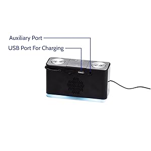 Auxiliary port, USB port for charging