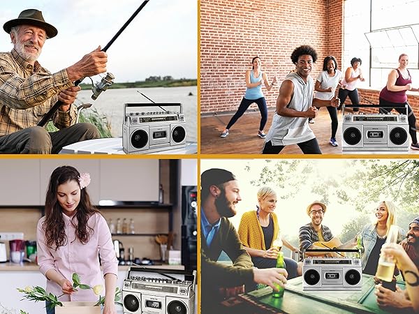 radio cassette player boombox recorder for grandpa grandma