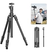 ULANZI TT53 Camera Tripod, 70.8” Travel Tripod for DSLR/Phone, Heavy Duty Fold Portable Stand wit...