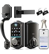 Veise VE017-H Fingerprint Smart Front Door Lock Set, App Control, Keyless Entry Deadbolt with Han...