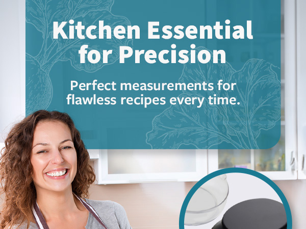 Smart Weigh Digital Kitchen Scale removable bowl backlit display woman cooking 