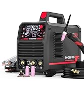YESWELDER 205A Tig Welder with Pulse Large LED Display, STICK/DC TIG/PULSE TIG 3 In 1, 110&amp;220V D...