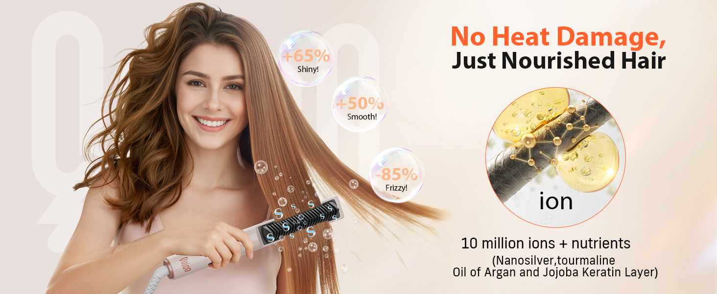 Hair straightener brush
