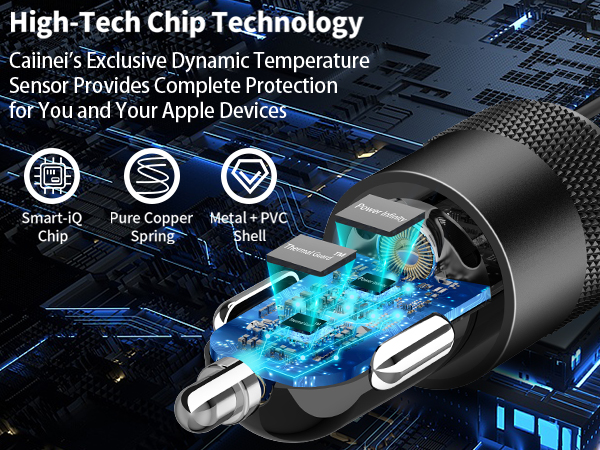 MFi Certified 4.8A USB Fast Car Charging Cigarette Lighter Adapter iPhone Car Charger Fast Charging