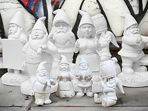 Gnometastic Gnude Gnomes - Group photo unpainted gnomes - mini and standard size
