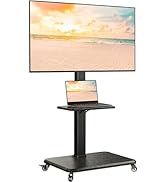 Perlegear Mobile TV Stand, Tilt &amp; Swivel Rolling TV Stand for 32-75 inches TVs up to 110 lbs, 12 ...