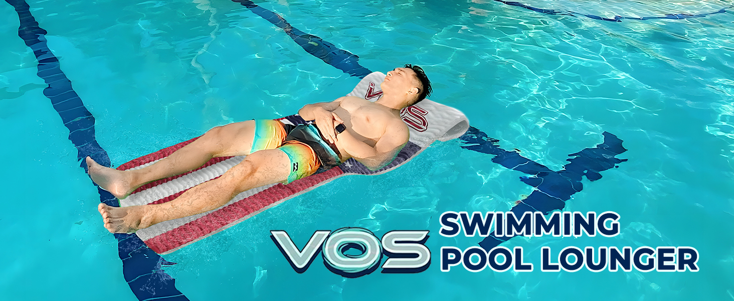 Adult pool float, foam lounger, ultra buoyant, swimming mat for lakes, beaches, water parks.