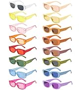 SUNOVELTIES 10/16 Pack Rectangle Sunglasses for Women Retro Narrow Square Glasses Aesthetic Vinta...