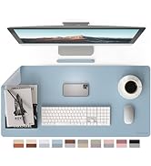 RENMTURE Double-Sided Two-Tone Faux Leather Desk mat Desktop Organization and Accessories Home an...