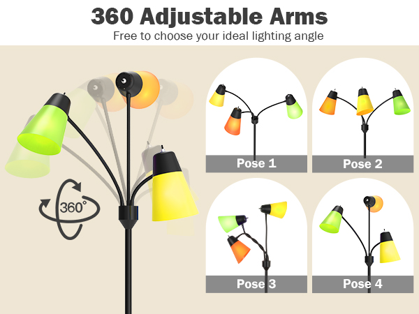  floor lamp for living room adjustable