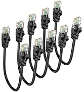 ApoJodly Cat 6 Ethernet Cable 1FT 5-Pack, Short Patch Cable 1 Foot Cord (Cat 6 Cable, Internet RJ...