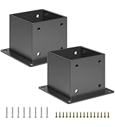 Kinchoix 2pc 4x4'' Pergola Post Base Heavy Duty Post Anchors Wood Post Support Kit for 4"x 4" (Ac...
