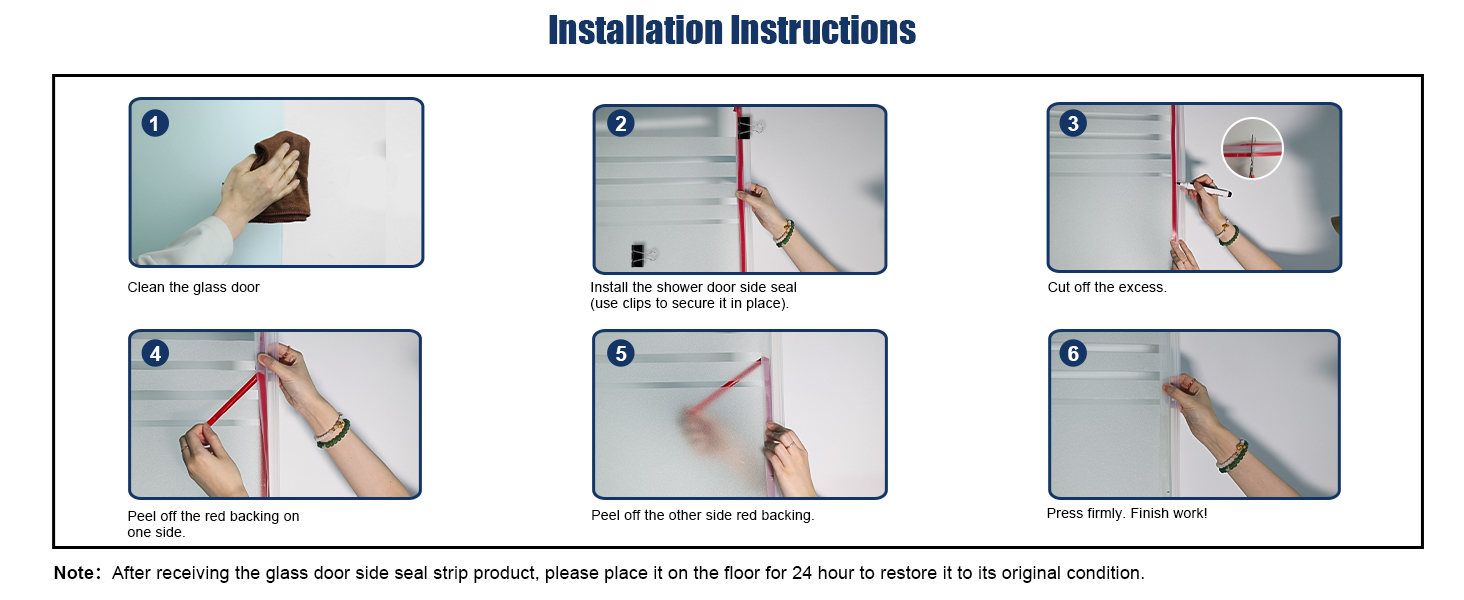frameless shower door side seal