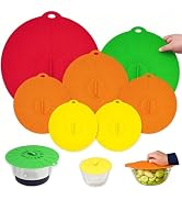Puideon 7 Pack Silicone Lids,Microwave Cover for Food and Bowls,5 Sizes Reusable Heat Resistant F...