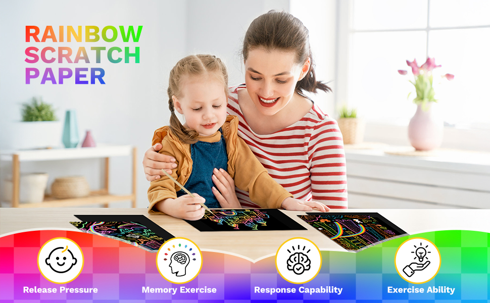 Rainbow Scratch Paper Art Crafts