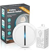 HAPYTHDA Wireless Light Switch, No in-Wall Wiring Required Wireless Switch, Waterproof Remote Con...