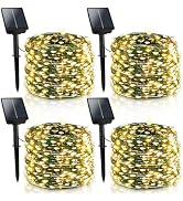 4 Pack Solar Fairy Lights Outdoor, 131ft 400 LED Solar String Lights Outdoor Waterproof with 8 Mo...