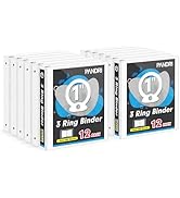 3 Ring Binder 1 Inch, PANDRI 12 Pack 1-Inch Binder Fits Letter Size 8.5'' x 11'' Paper, Versatile...