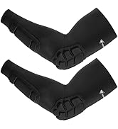 Newbyinn Padded Arm Sleeves 2 Pack, Elbow Forearm Crashproof Pads for Football Basketball Volleyb...