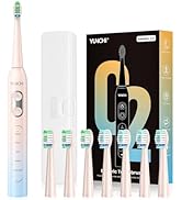 YUNCHI Electric Toothbrush for Adults and Kids, Sonic Rechargeable Battery Toothbrushes, 8 Brush ...