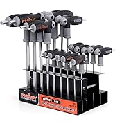 HORUSDY 18-Piece T-Handle allen wrench set, Inch/Metric Long Arm Ball End Hex Key Wrench Set, MM(...