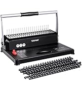 TIANSE Binding Machines, 21-Holes, 450 Sheets, Comb Bind Machine Book Maker with 100 PCS 3/8'' Co...
