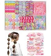 Girls Hair Rubber Bands Colorful Elastic Hair Ties Set Toddler Hair Accessories for Girls with Cu...