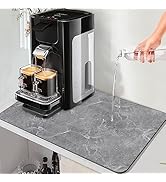 Coffee Maker Mat Accessories for countertop - coffee bar decoration Rubber Backed Dish Drying Mat...