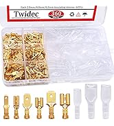 Twidec/360Pcs 2.8/4.8/6.3mm Quick Splice Male and Female Wire Spade Connector Crimp Terminal Bloc...