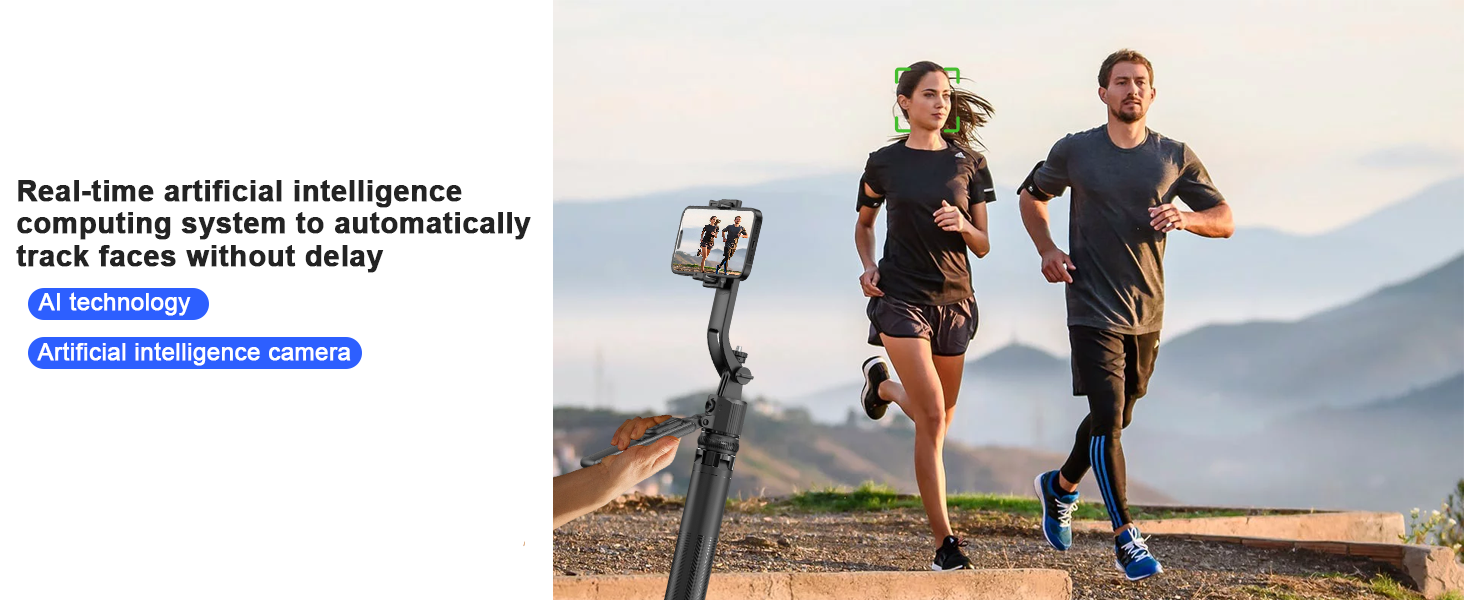 extendable auto face tracking tripod 360 rotation with light