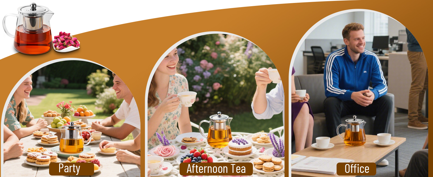 glass tea pot with infuser and lid