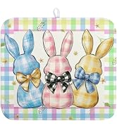 Wnoesat Easter Drying Mat for Kitchen Counter - 16x18 In, Multi-color (Buffalo Plaid), Microfiber...