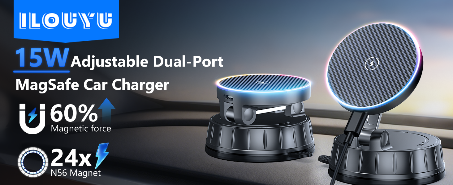 15W Adjustable Dual-Port Car Charger