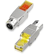 Enmane CAT8 RJ45 Connector Tool-Free Shielded CAT8 Connector Toolless for 23 to 26 AWG Network Ca...