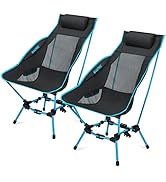 G4Free Folding Camp Chair High Back Lightweight Camping Chair with Removable Pillow, Side Pocket ...