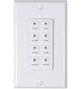 BN-LINK Countdown Digital in-Wall Timer Switch with Push Button 5-10-20-30-45-60mins, for Bathroo...