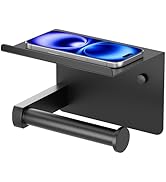 FORIOUS Toilet Paper Holder with Shelf, Adhesive or Screw Wall Mount Toilet Paper Roll Holder for...