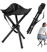 Travel Folding Camping Stool, 14.6 inches Lightweight Outdoor Tripod Chair and Maximum weight 210...