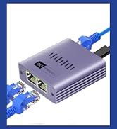 Ethernet Splitter 1 to 2 1000Mbps, Internet Splitter High Speed RJ45 Port LAN Splitter for Cat 5/...