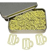 Cute Paper Clips, 60 PCS Cup Shaped Paper Clips Beer Mug Bookmarks Clips, Assorted Colors, Fun Of...